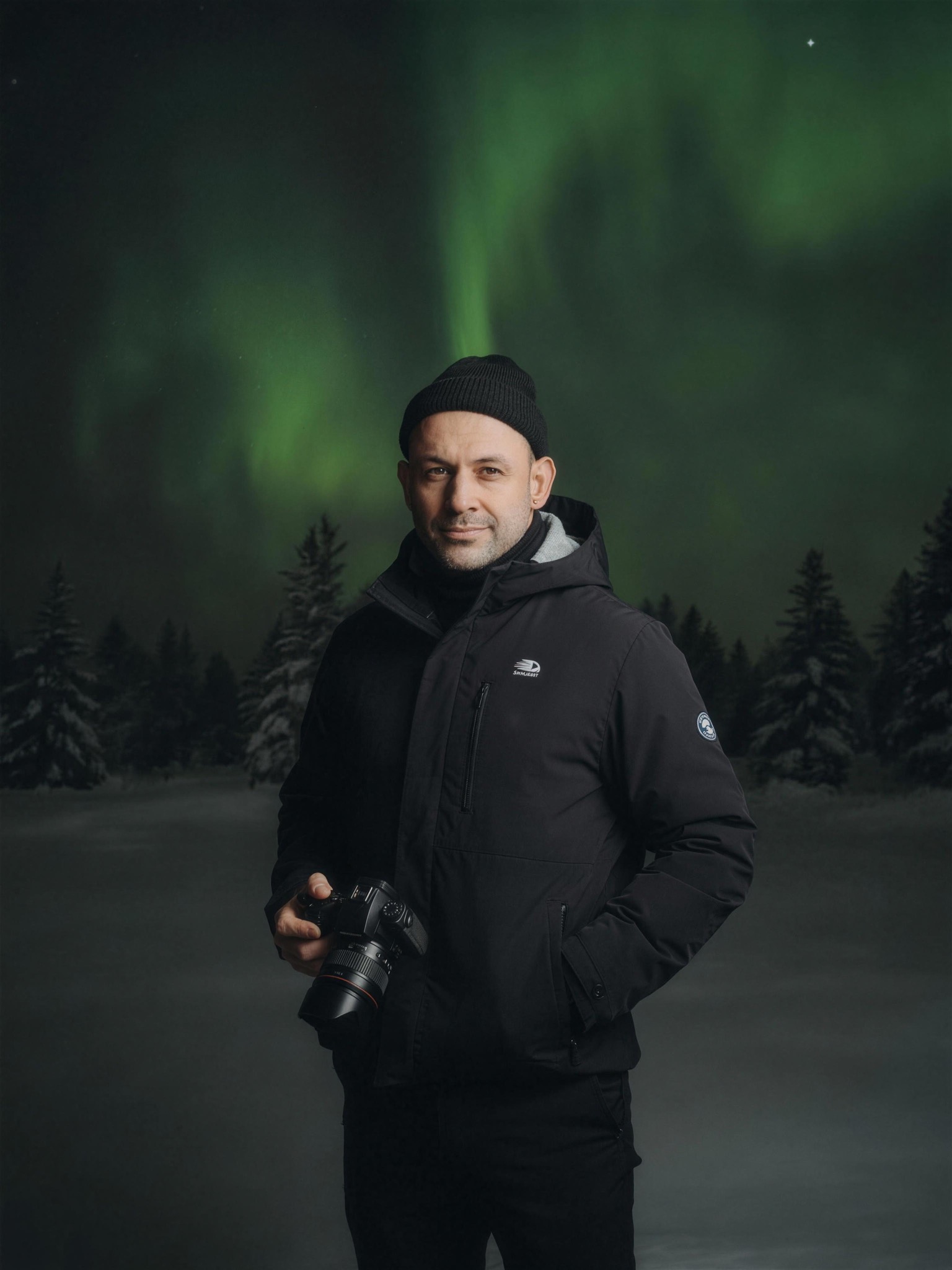 The photographer at work in Norrbotten, Swedish Lapland